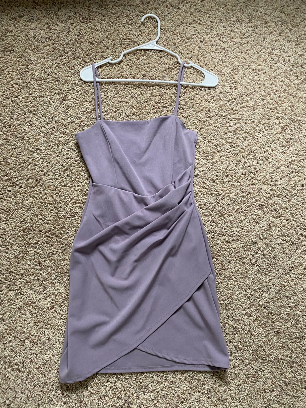 Windsor Lavender/Purple Spaghetti Strap Draped Cocktail Dress